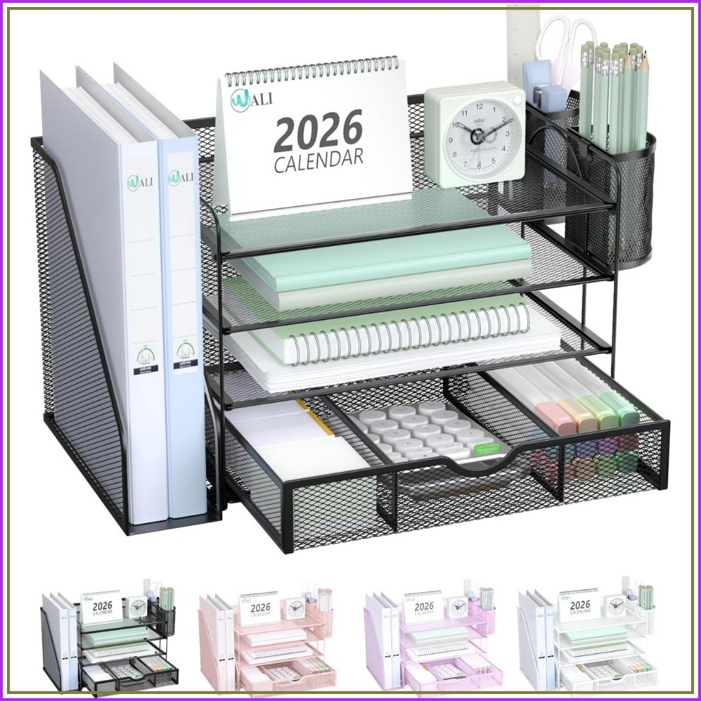 Home Office Image - 4-Tier Desktop File Organizer with Drawer