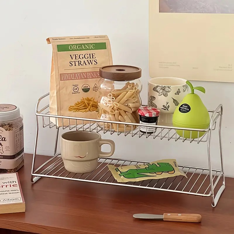 Home Office Work Table - 2-Tier Countertop Storage Rack - for