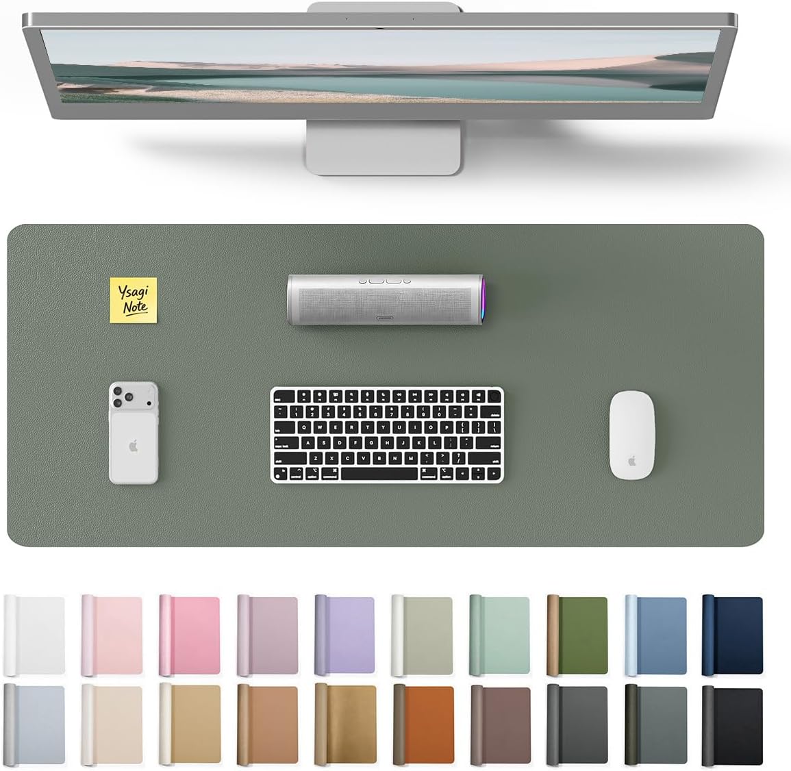 Home Office Image - Leather Desk Pad Protector, Large Mouse