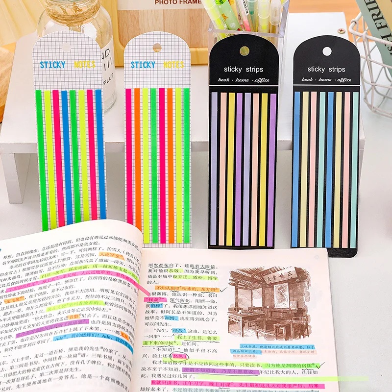 Sticky Note Dispenser - 1/2/4pcs 160 Sheets Transparent Rainbow Index