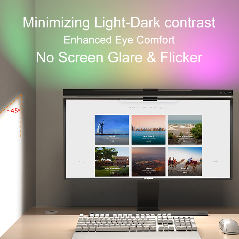 60/80cm RGB Light LED Monitor  - Home Office Work Table 评论和价格