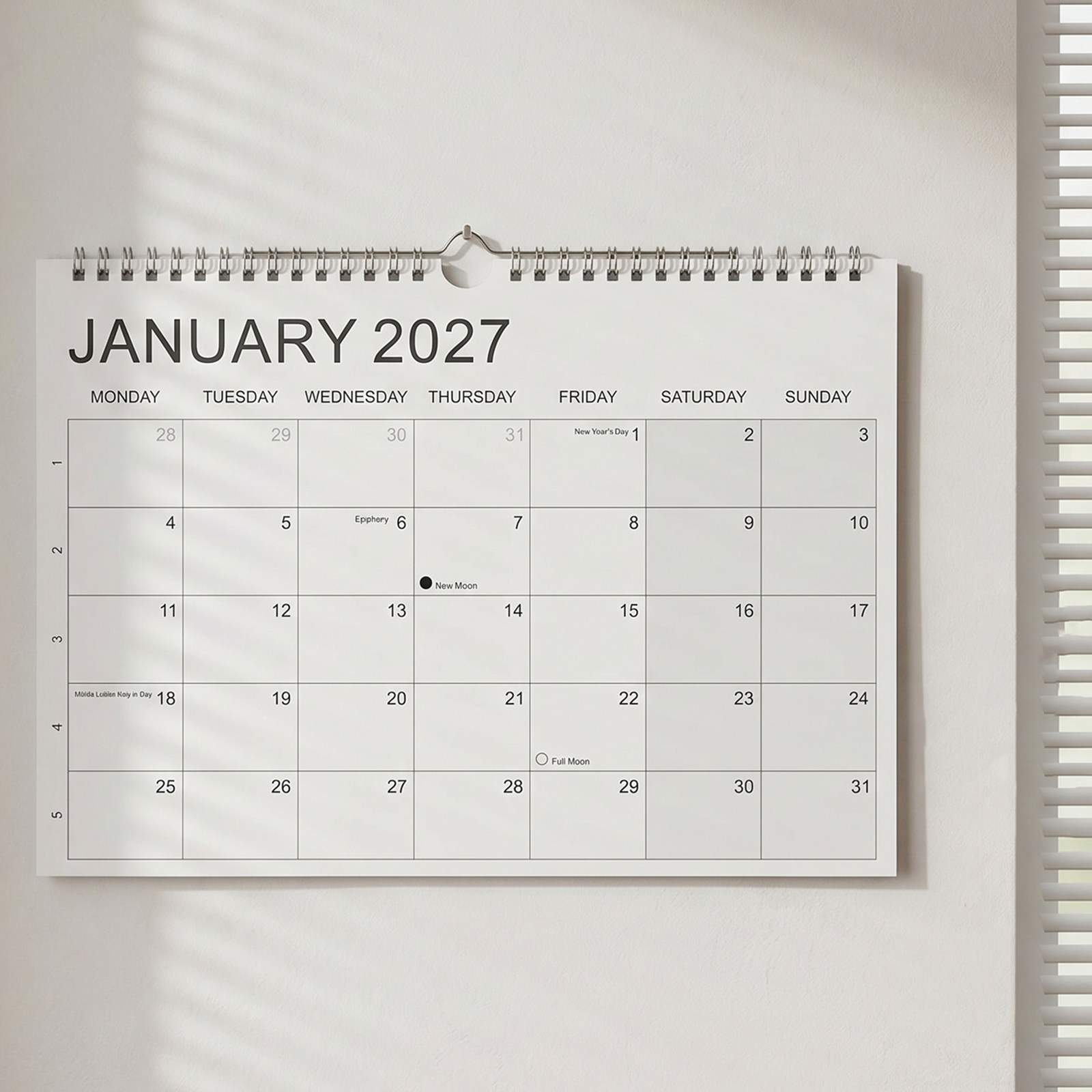 Paper Calendar 2027-2028 Engli - English Home Office 评论和价格