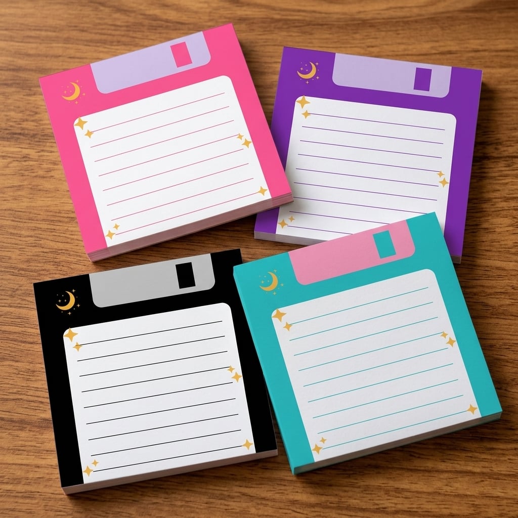 4PCS Retro Floppy Disk Sticky  - Sticky Note Dispenser 评论和价格