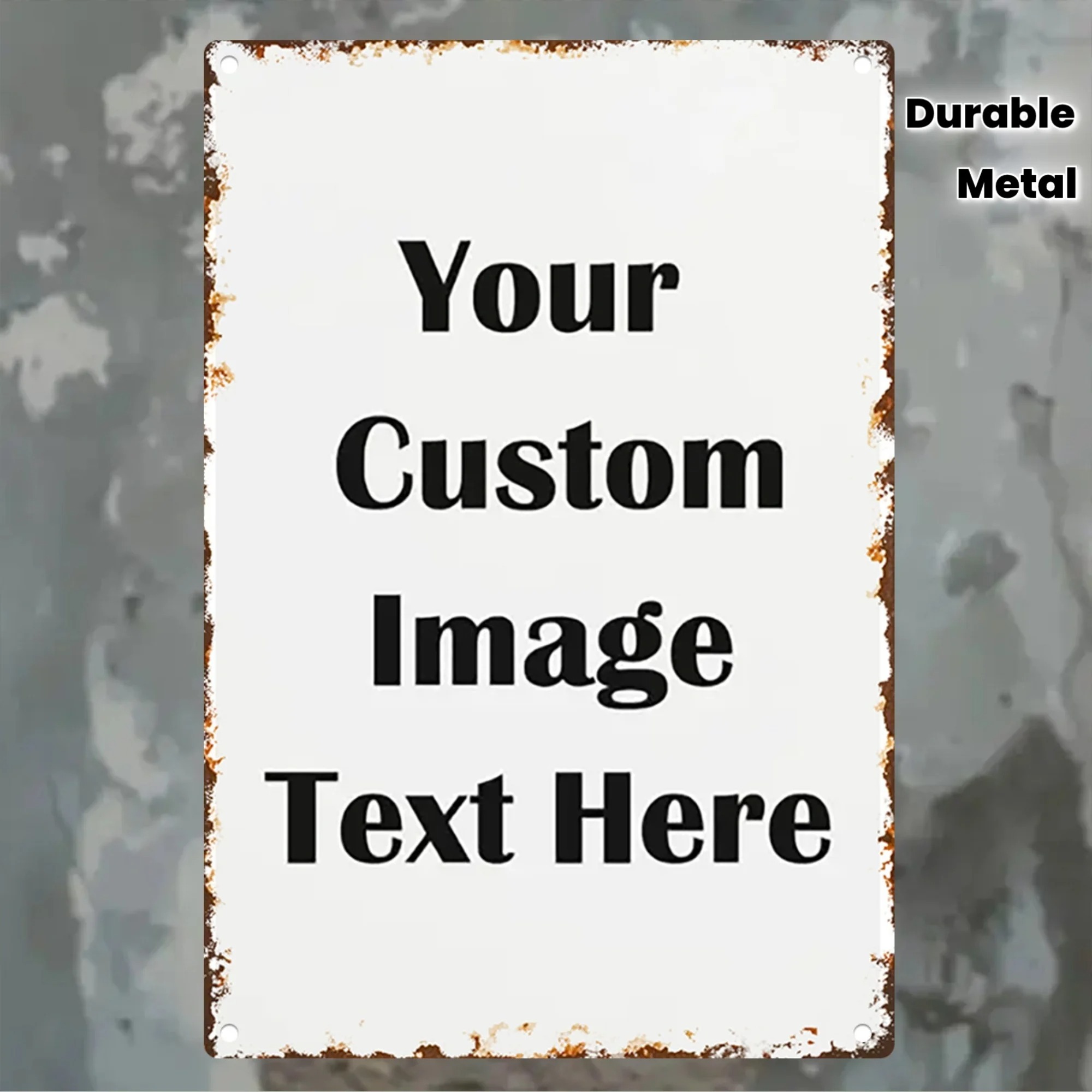 Custom Photo & Text Tin Sign - - Home Office Image 评论和价格