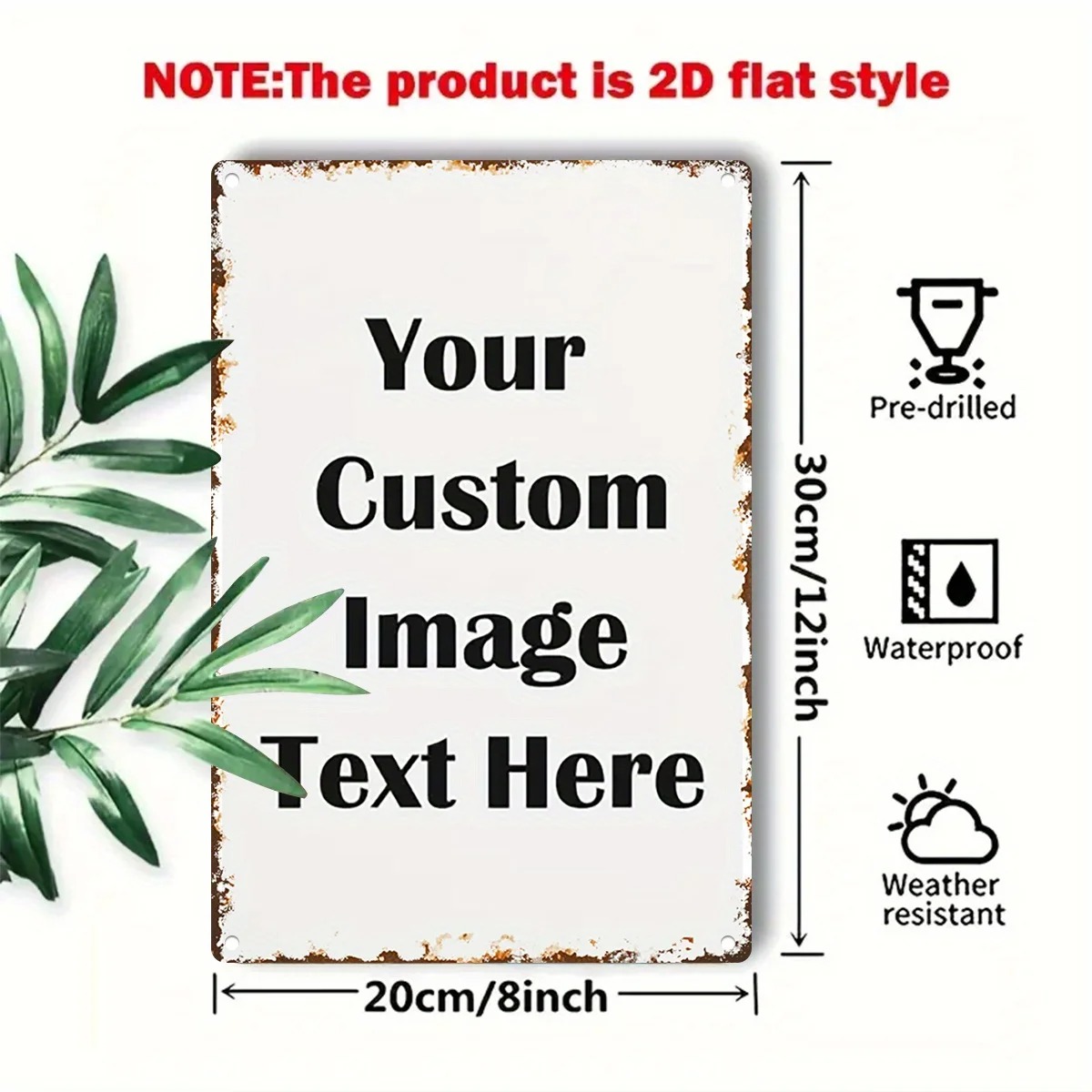 Custom Photo & Text Tin Sign - - Home Office Image 评论和价格