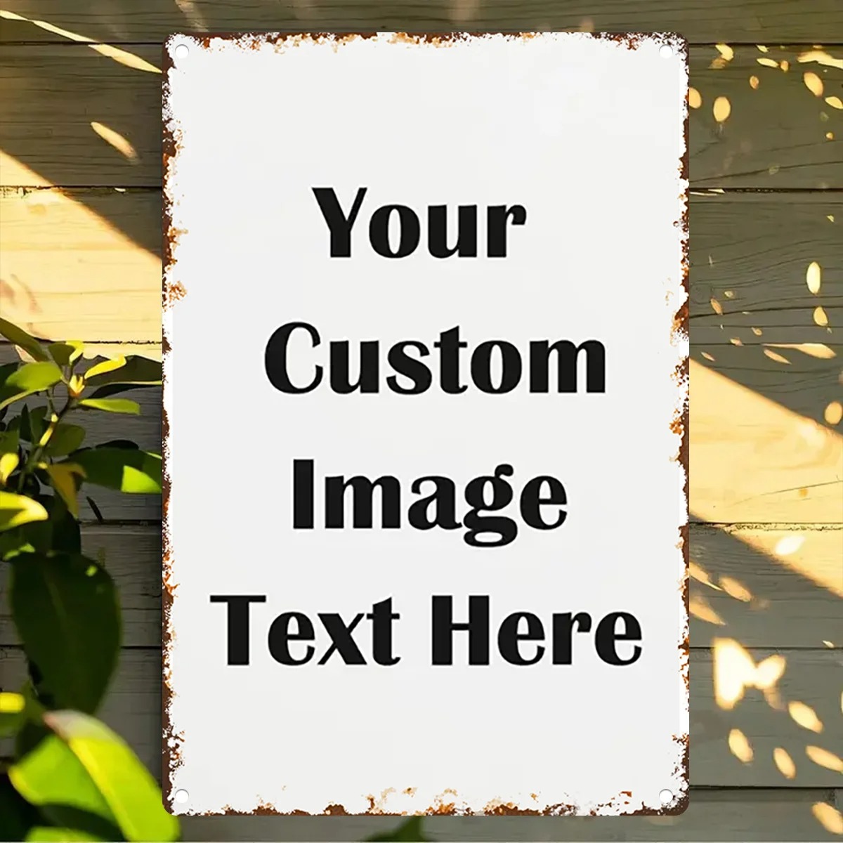 Custom Photo & Text Tin Sign - - Home Office Image 评论和价格
