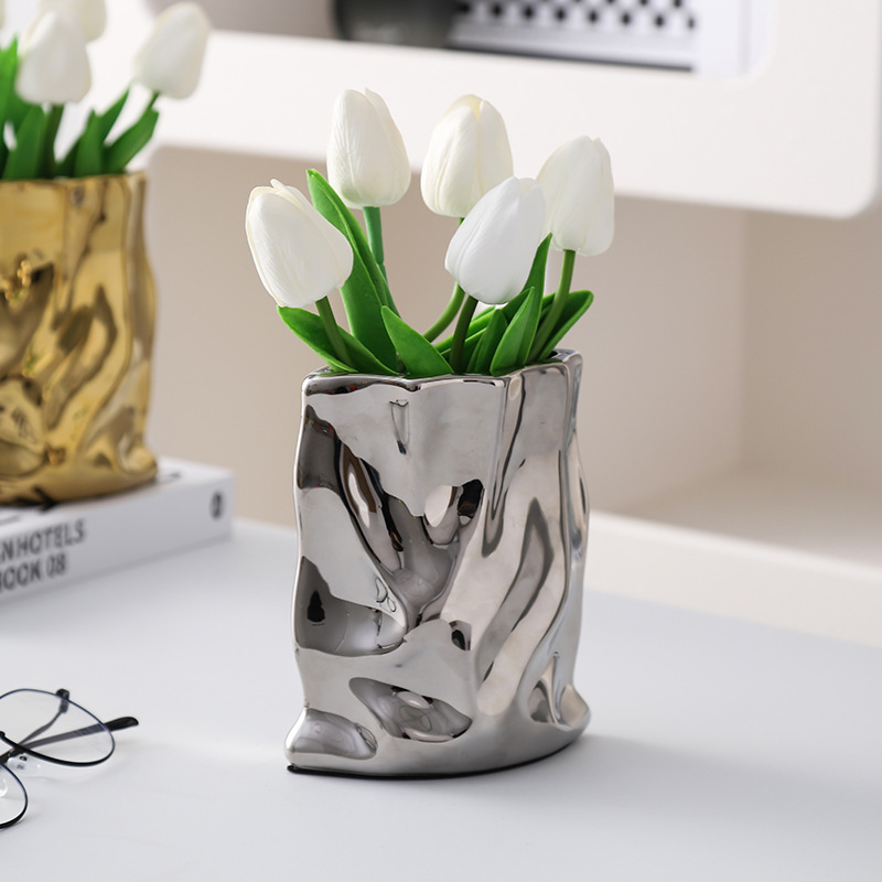 Nordic Ceramic Irregular Vase  - Home Office Form 评论和价格