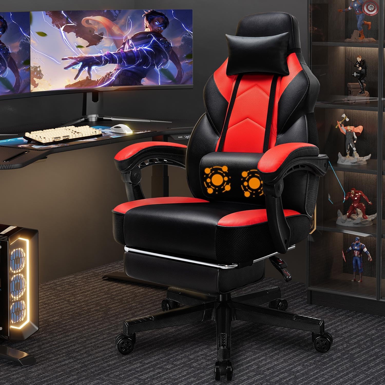 Gaming Chair with Footrest, Ma - Home Office Image 评论和价格