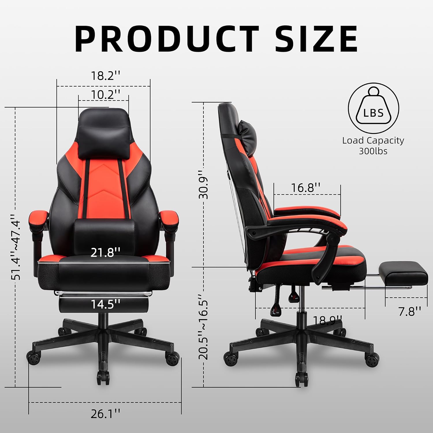 Gaming Chair with Footrest, Ma - Home Office Image 评论和价格