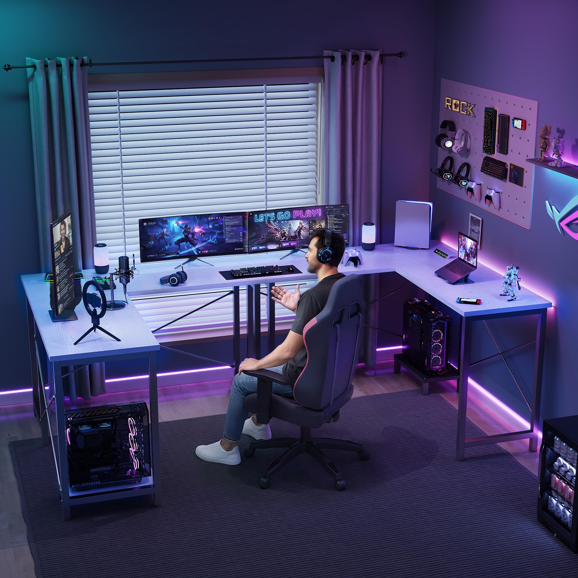 JHK 50 Inch L Shaped Desk Comp - Home Office Work Table 评论和价格
