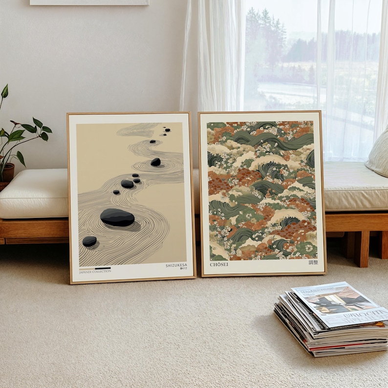 2pcs Japandi Zen Canvas Wall A - Home Office Image 评论和价格