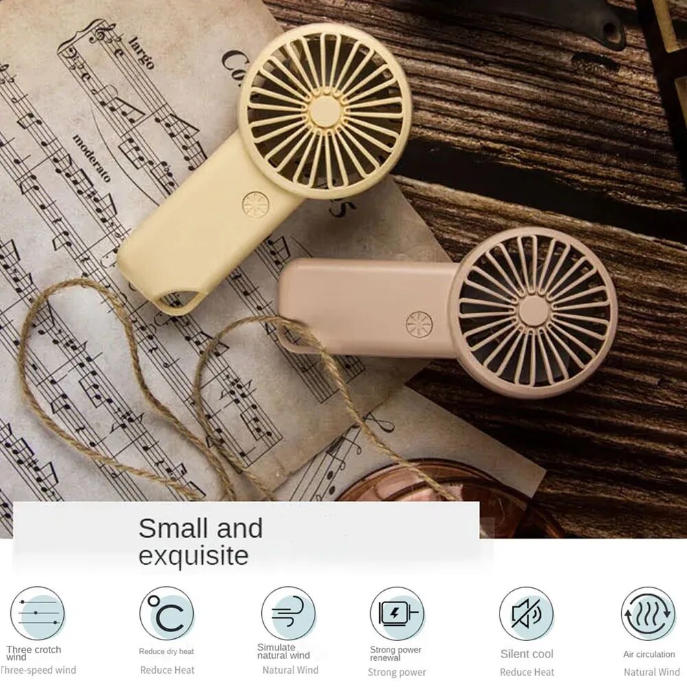 Portable Handheld Fan USB Rech - Home Office Form 评论和价格